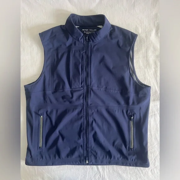 Peter Millar Crown Sport Kinetic 3L Performance Vest XL Navy Excellent Preowned - Picture 10 of 10
